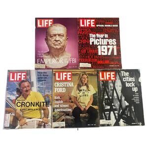 Life Magazine Vintage Lot of 5 From 1971 Hoover Cronkite and More